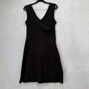 Patagonia Dress Womens Medium Black Organic Cotton Sleeveless V Neck Style 59130